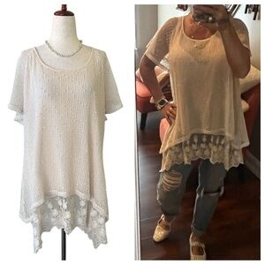 Indigo Soul Ivory Boho Lace Tunic